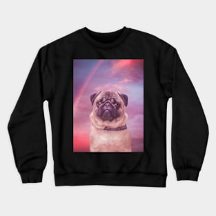 Pug in the sky painting Crewneck Sweatshirt